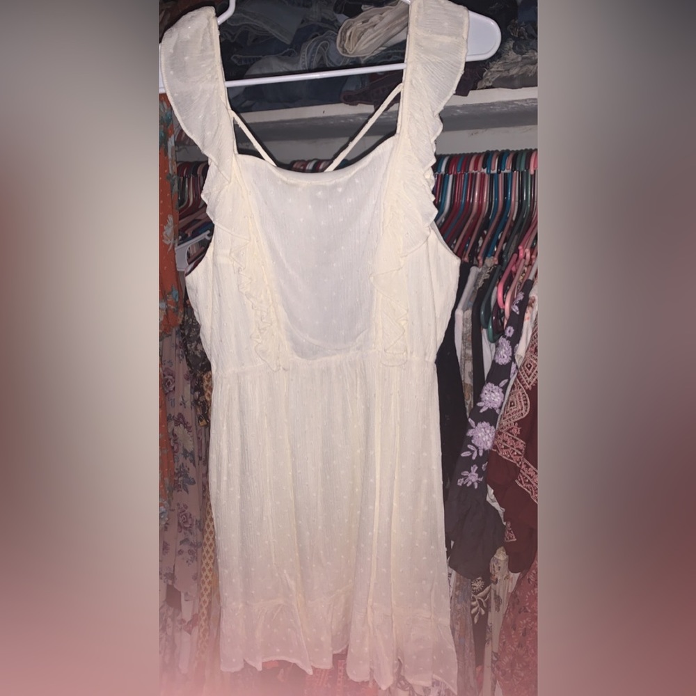 Altard State polka dot dress cream.